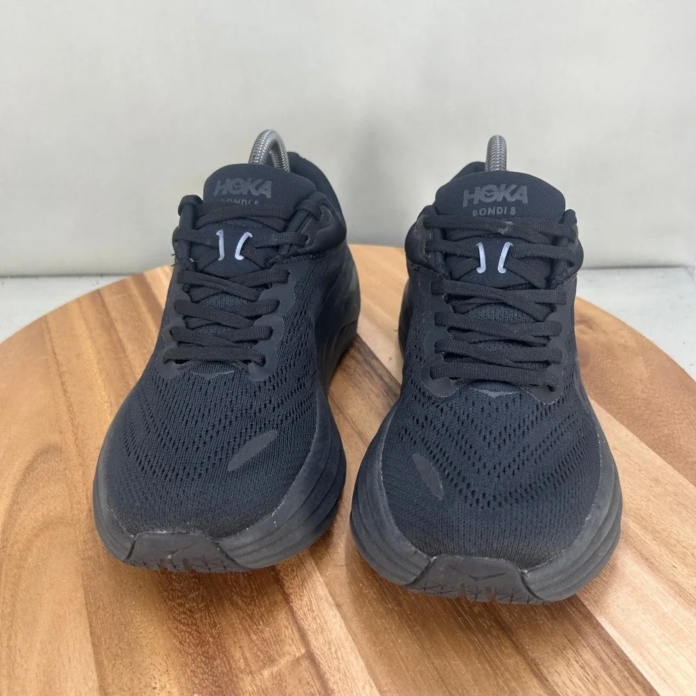 Hoka Bondi 8 Wide Mens Size 7.5 Black Running Shoes Cushioned Walking Sneaker
